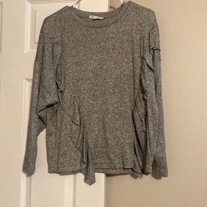 Gray Ruffle Sweater
